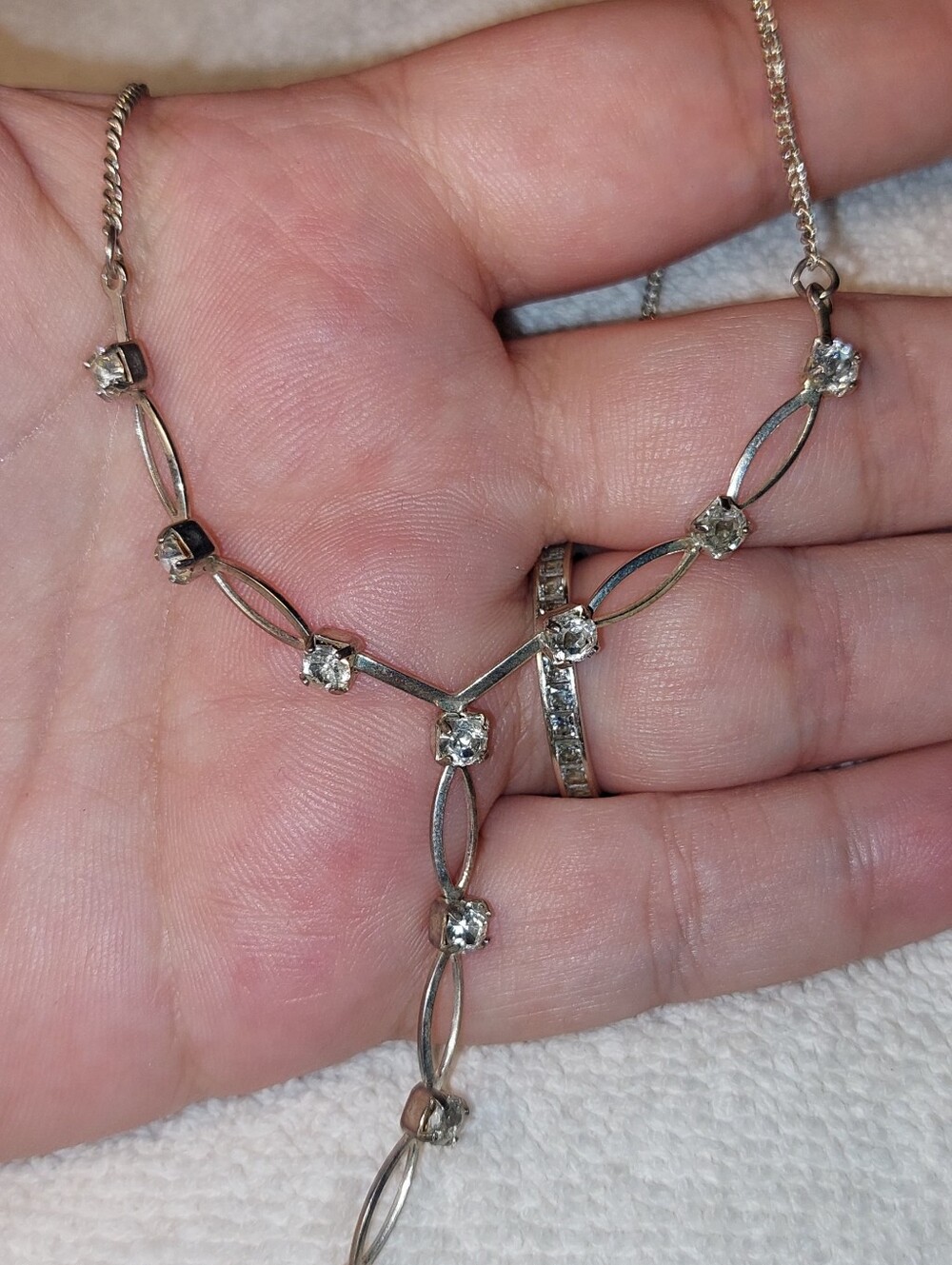 Classic Silver-Tone Crystal Necklace